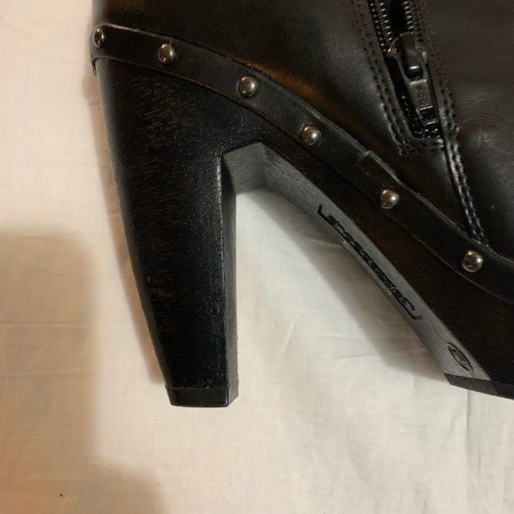 Black Ankle Boots with Fold down w/ Wool - Picture 3 of 6